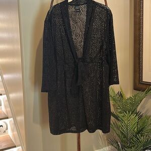Catalina Plus Size Black Crochet Cover Up